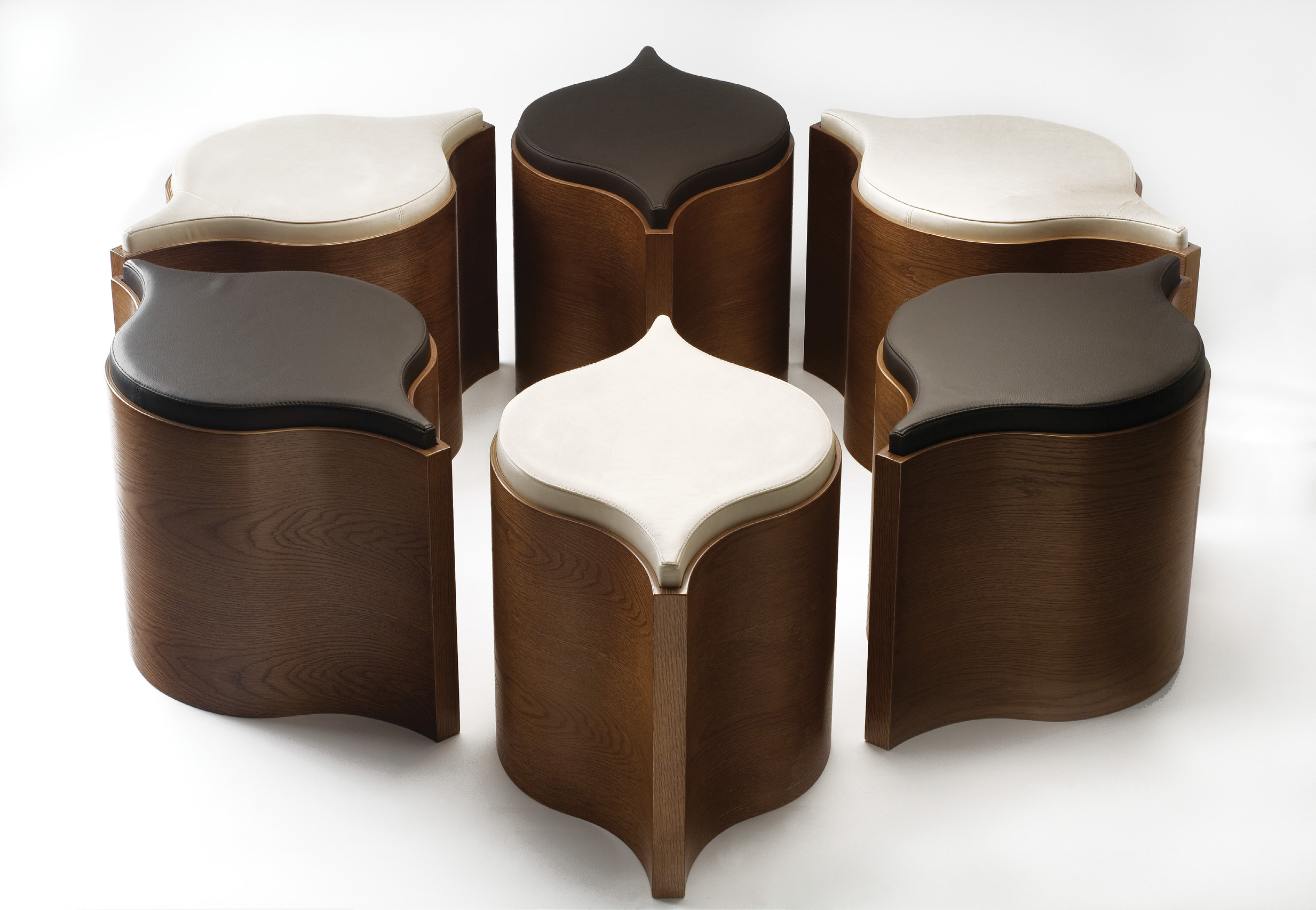 Six Flosion pieces repeating into a symmetrical circular pattern